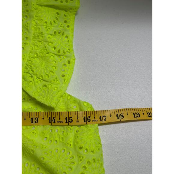 Lilly Pulitzer Top Womens XS Lina Sleeveless Eyelet‎ Prickly Pear Yellow Preppy - Picture 10 of 11